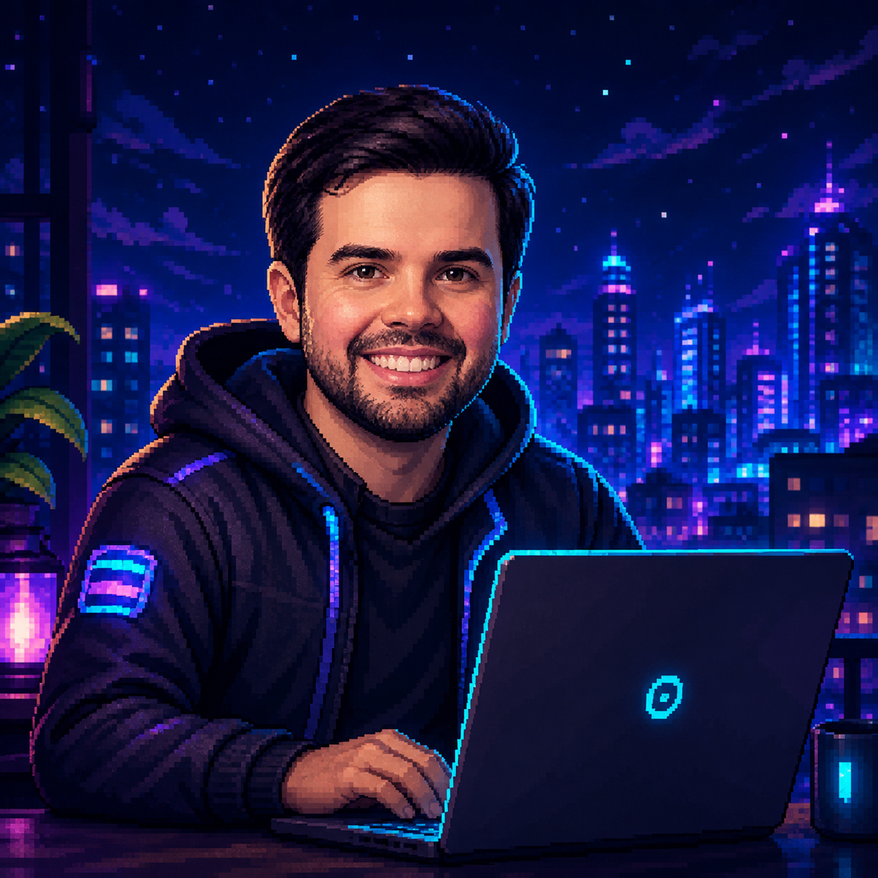 Cyberpunk illustration of Joselito Júnior